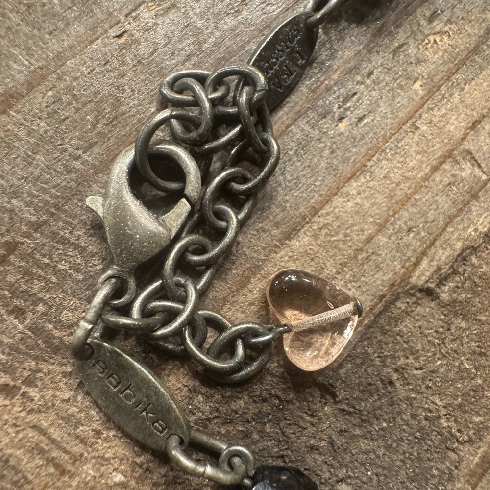 Sabika Elegant Silver Beaded Necklace - Picture 3 of 6